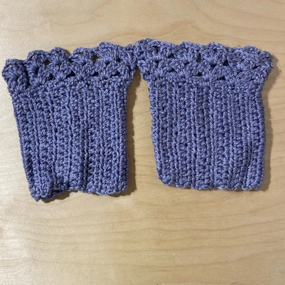 Handmade Purple Crochet Boot Toppers (OT)